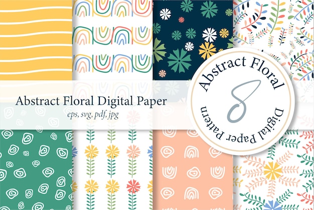 Abstract bloemen digitaal papierpatroon