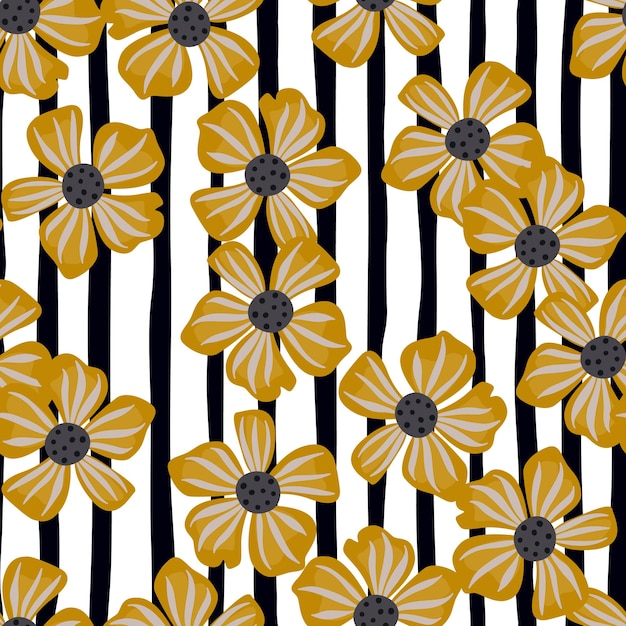 Abstract bloemen naadloos patroon in eenvoudige stijl Kamille bloem eindeloze achtergrond