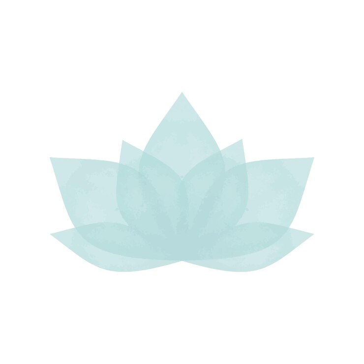 Vector abstract blooming lotus flower hand drawn translucent blue water lily simply lotuses lotus icon symbol watercolor stylized illustration for design logo label