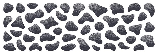 Set di forme astratte a macchia elementi liquidi su bianco banner di forme fluide illustrazione vettoriale