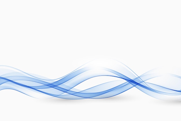 ベクトル 抽象的な青と白の波の背景波状の図の透明な青い線の流れ