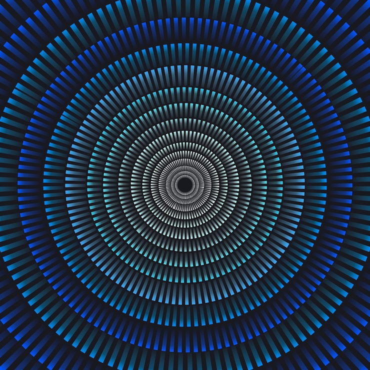 Vector abstract blue background concentric circles