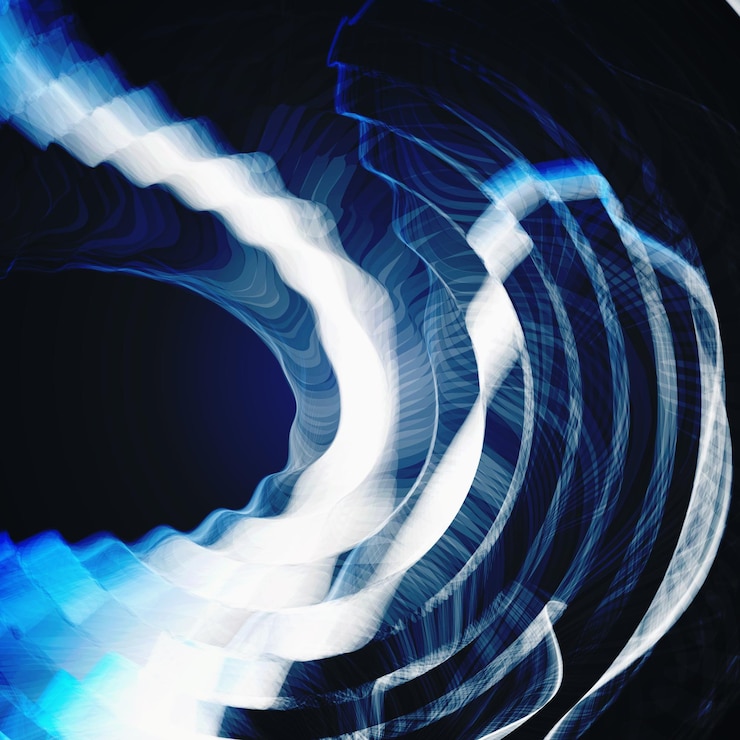 Vector abstract blue background futuristic wavy illustration