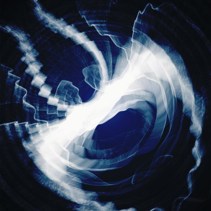 Vector abstract blue background futuristic wavy illustration