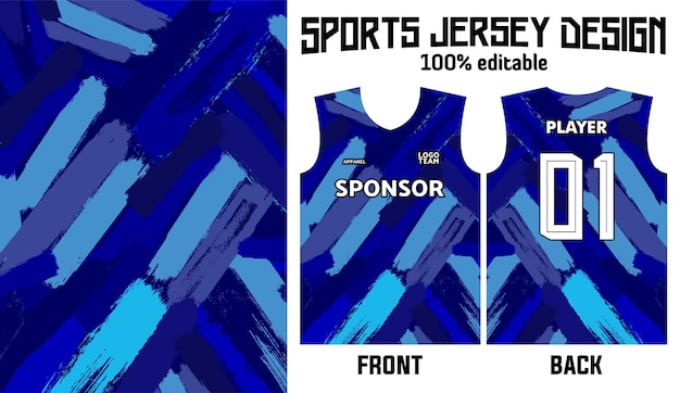 Abstract blue background jersey design for sport uniform