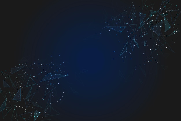 Vector abstract blue background polygonal low poly wireframe illustration looks like stars in the blask night sky in spase or flying glass shards digital web internet design