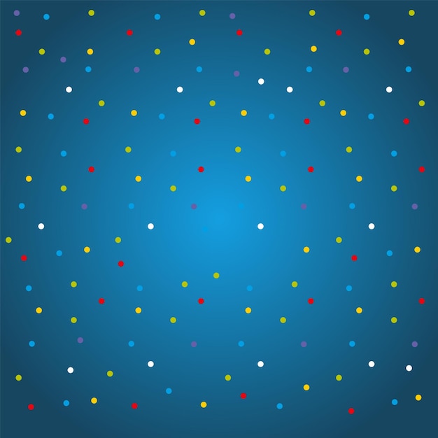 Abstract blue background with color confetti dots