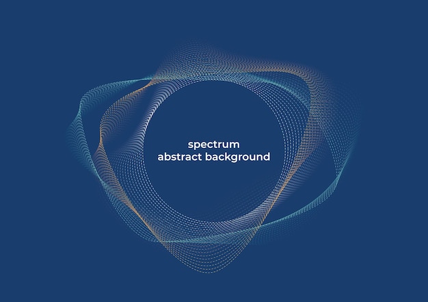 abstract blue background with colorful round wave spectrum template