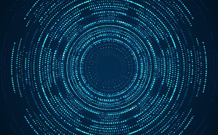 Vector abstract blue background with dot pattern glowing