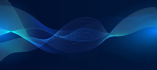 Abstract blue background with flowing lines. Dynamic waves. vector illustration.