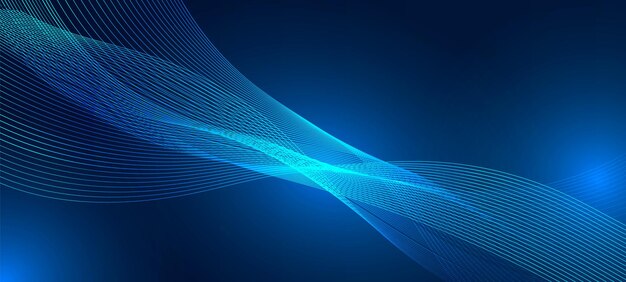 Abstract blue background with flowing lines. Dynamic waves. vector illustration.