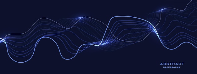 Abstract blue background with flowing lines