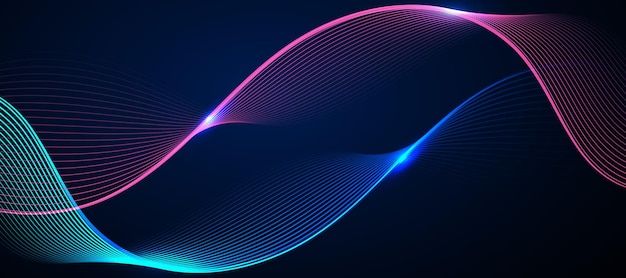 Abstract blue background with flowing lines