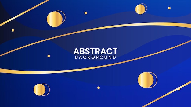 Abstract Blue Background With Golden shapes Vector Design Template