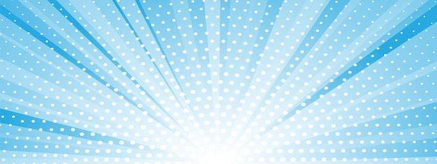 Abstract blue background with sun ray and dots. summer vector illustration for design