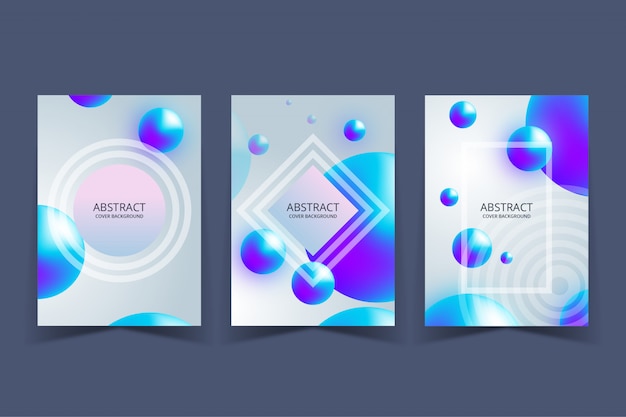 Abstract Blue Balls Cover Template