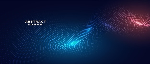 Abstract blue banner with glowing particles