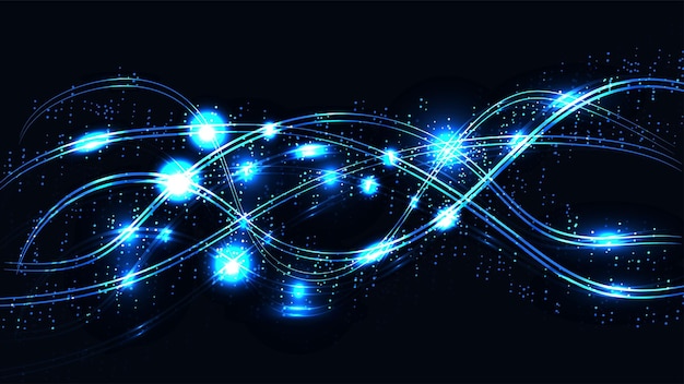 Абстрактная синяя красивая цифровая современная волшебная блестящая электрическая энергия лазерная неоновая текстура с линиями