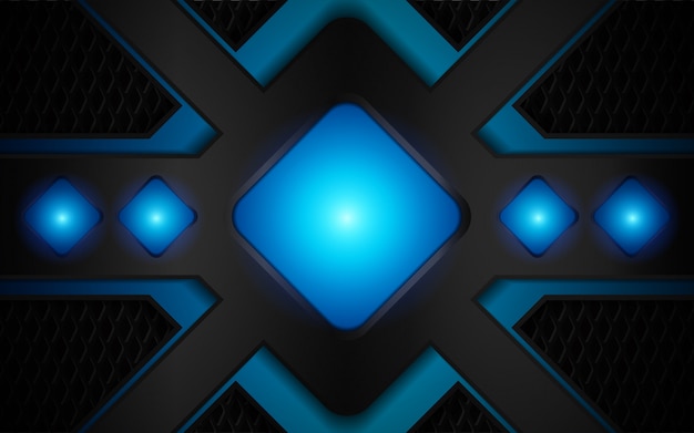 Abstract blue and black metallic shapes background