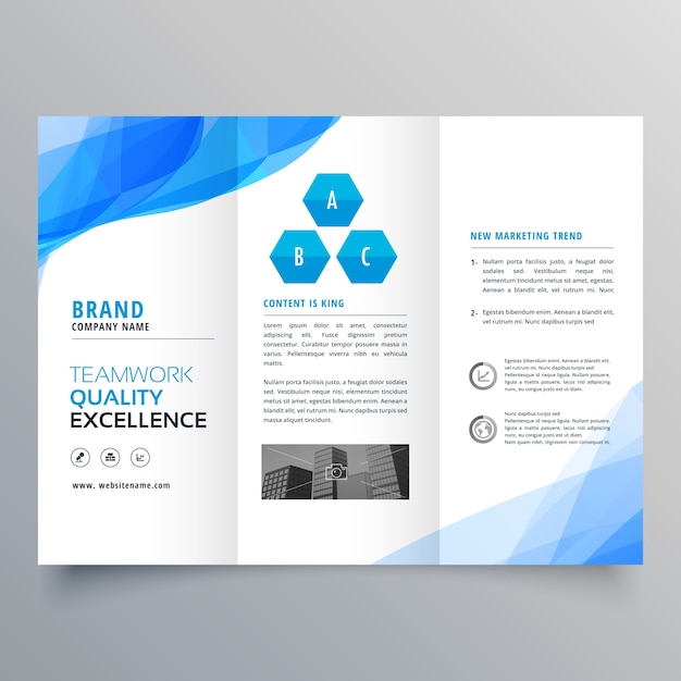 Abstract blue brochure design template design