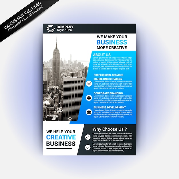 Abstract blue business flyer