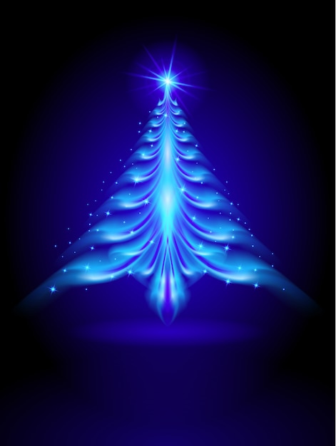 Vector abstract blue christmas tree