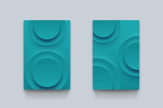 Abstract blue color circle boards with shadow