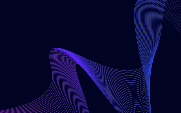 Abstract blue color technology line wave background