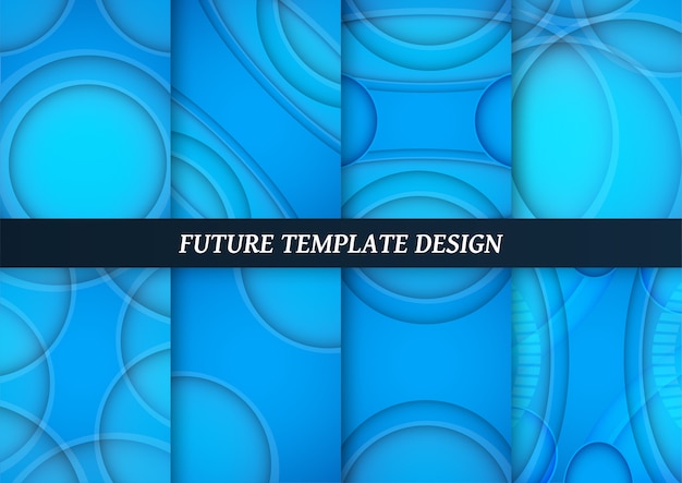 Abstract blue curve background with copy space for white text.