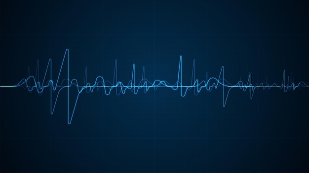 Abstract blue digital equalizer. Sound wave background