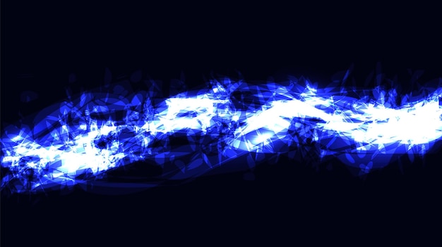 Абстрактная голубая энергия, светящаяся яркой пестрой неоновой горящей волшебной красивой фигурой