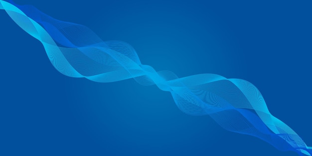 Abstract blue flowing lines design on a gradient background for various design projects