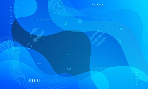 Abstract blue fluid wave line landing page flat background.