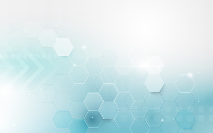 Vector abstract blue geometric hexagon background