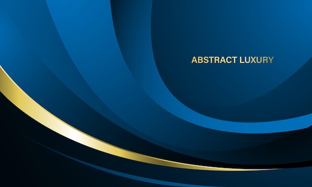 Abstract blue gold curve luxury design modern background vector