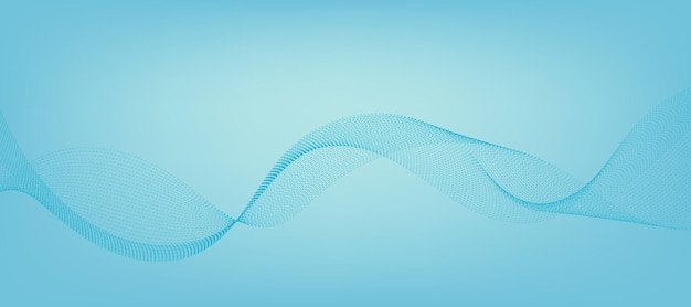 추상적인 파란색 그라디언트 배경 템플릿과 파란색 점화 파동선 겨울 배경