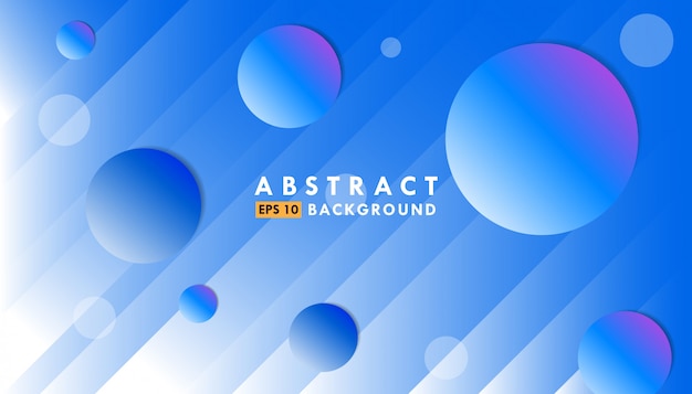 Abstract blue gradient background with lines and circles