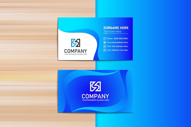 Abstract Blue Gradient Business Cards design