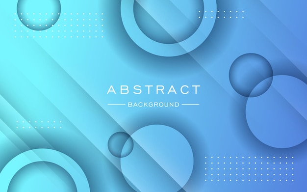 Abstract blue gradient circle shadow and geometric shape decoration background eps10 vector