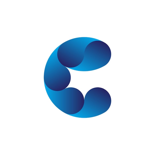 Vector abstract blue gradient letter o circle logo