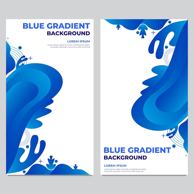 abstract blue gradient social media stories template collection