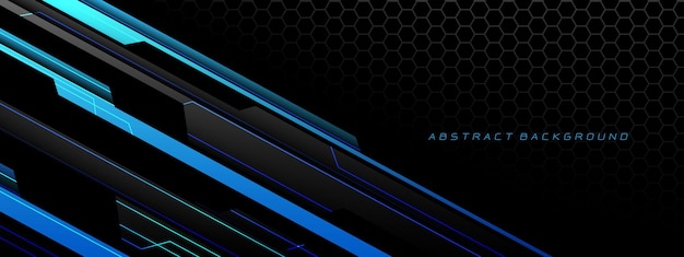추상 파란색 회색 금속 검은 사이버 미래 기술 육각 메쉬 현대 배경 벡터