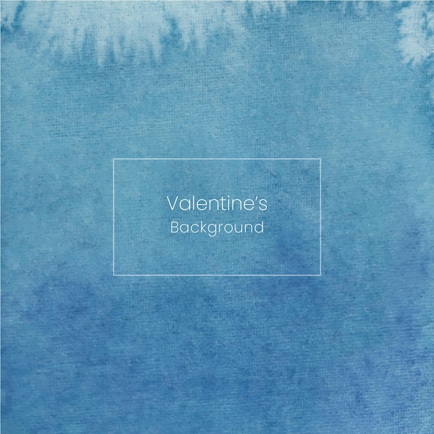 Vector abstract blue hand drawn valentine watercolor