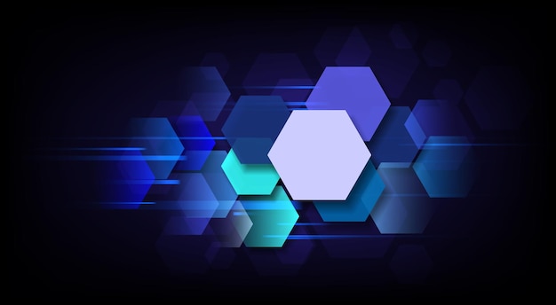 Abstract blue hexagon background futuristic technology digital hi tech concept background banner posters cards headers website