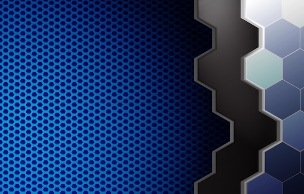 Abstract blue hexagon background Futuristic technology style