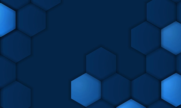 Abstract blue hexagon modern gradient geometric background