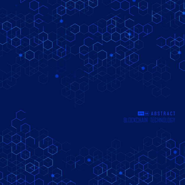 Vector abstract blue hexagonal design of technology  background.