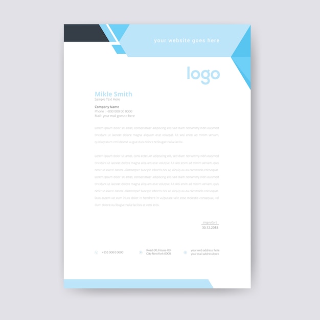 Abstract blue letterhead