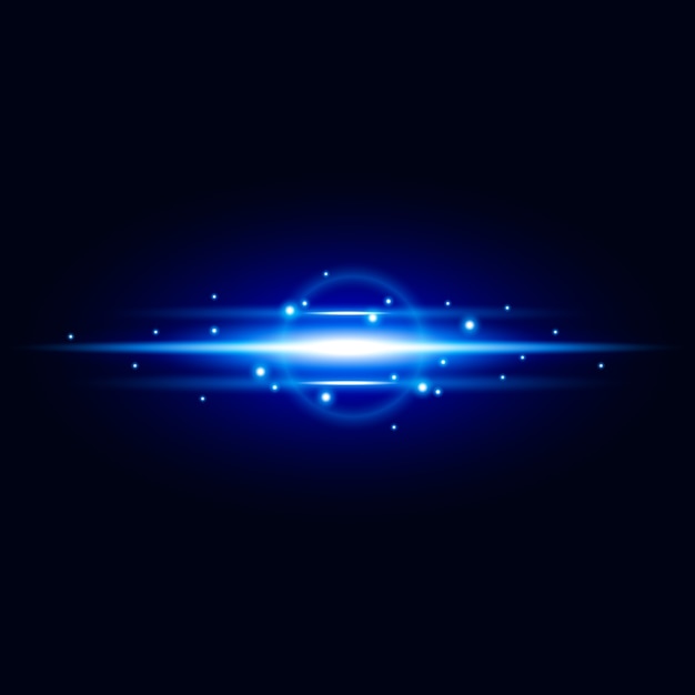 Glowing blue lights on a black background Vector Image