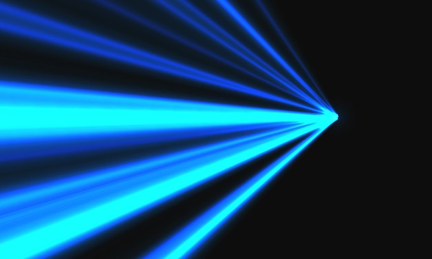 Vector abstract blue light speed dynamic zoom on black background technology vector illustration.